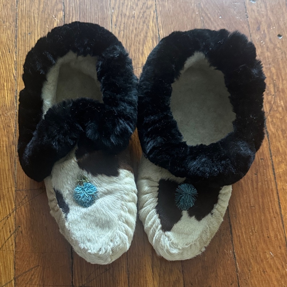 VINTAGE 1880s Native American Alaskan Inuit Fur Moccasin/slippers